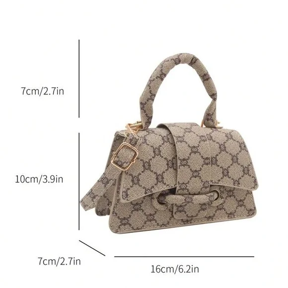 Designer Logo gg Beige brown Patterned mini handbag looks like gucci BRAND NEW - Picture 2 of 13